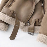 Winter Suede Fur Jacket Motorcycle