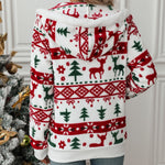 Christmas Printed Plush Coat