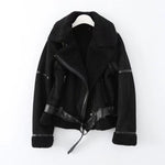 Winter Suede Fur Jacket Motorcycle