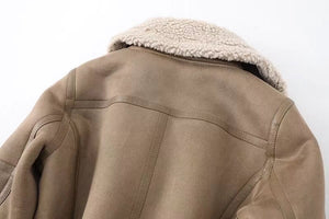Winter Suede Fur Jacket Motorcycle