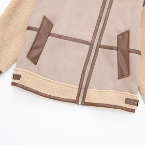 Stitching Lapel Long-sleeved Jacket