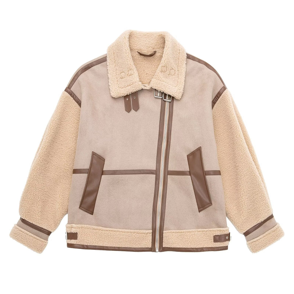 Stitching Lapel Long-sleeved Jacket