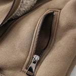 Winter Suede Fur Jacket Motorcycle