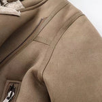 Winter Suede Fur Jacket Motorcycle