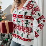 Christmas Printed Plush Coat